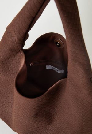 Woven Faux Suede Hobo Bag