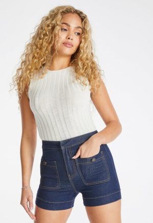 Patch Pocket Denim Shorts