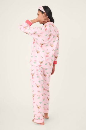 Tini Time Drink Print 3-Piece Flannel PJ Set