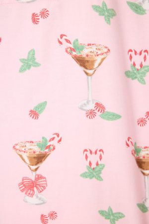 Tini Time Drink Print 3-Piece Flannel PJ Set