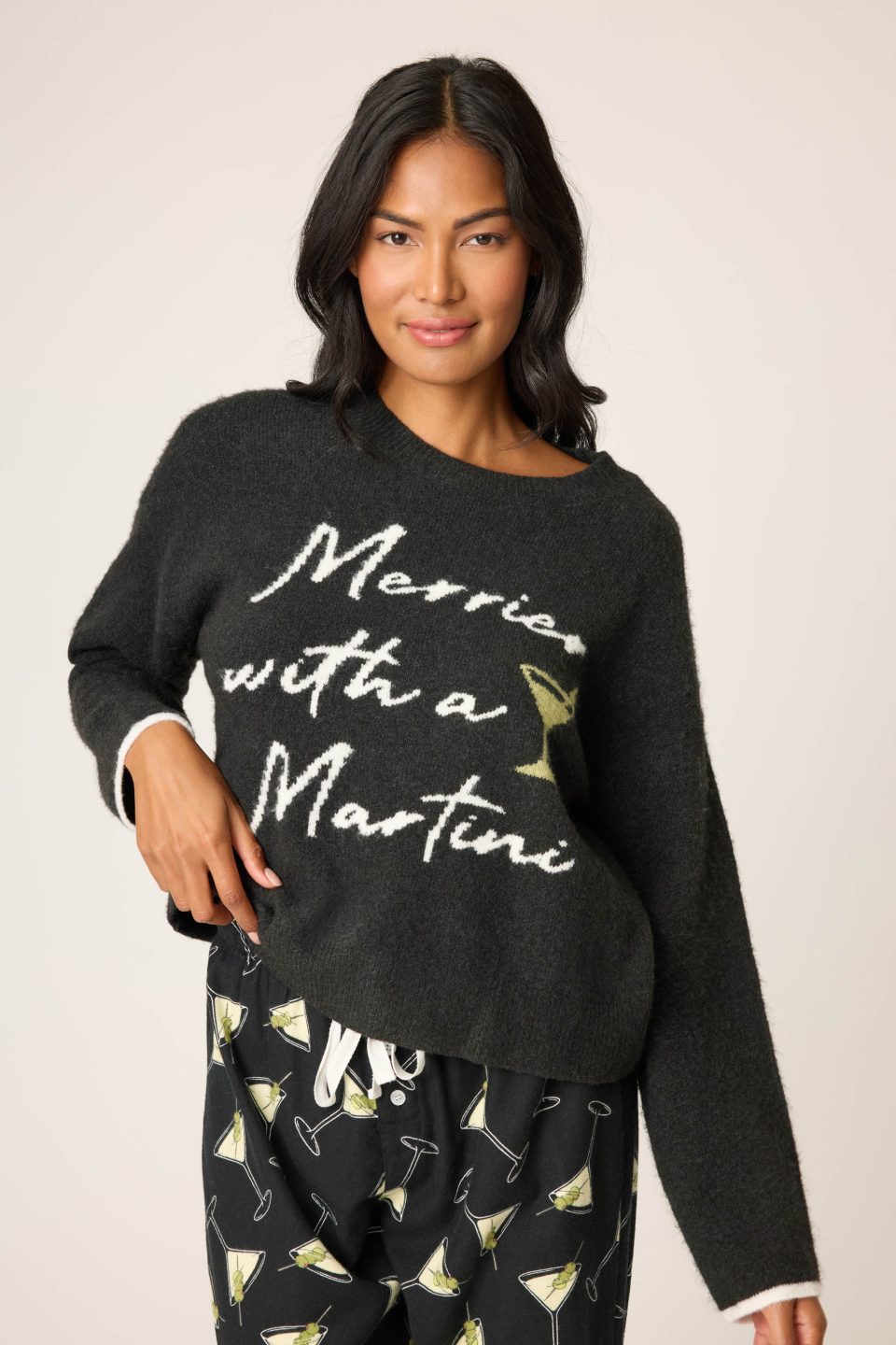 Merrier With A Martini Snuggle Sweater