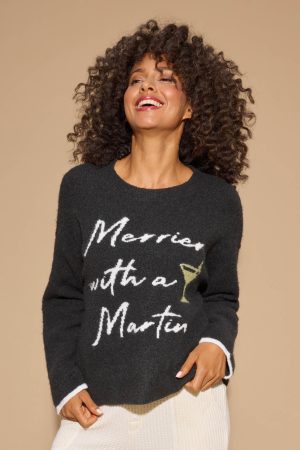 Merrier With A Martini Snuggle Sweater
