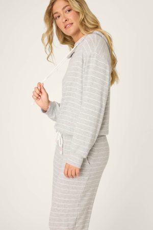 My Dog Is My Valentine Striped Hoodie